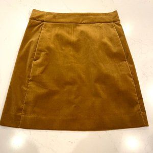 NWT J. Crew : Cotton Velvet A Line Mini Skirt : Chestnut : 4